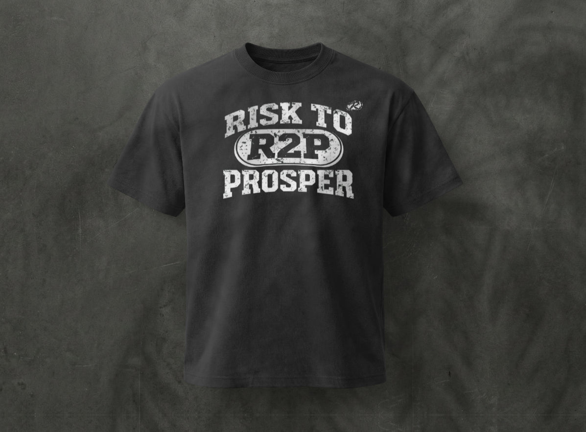 Black "RISK 2 PROSPER" T-Shirt